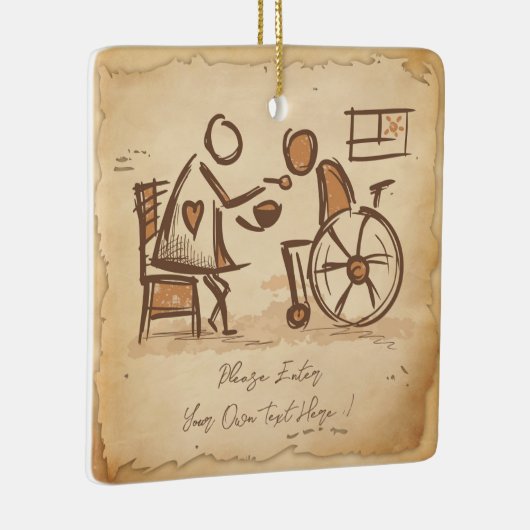  ouderwetse verzorger, verpleegassistent keramisch ornament (Rechts)