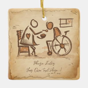  ouderwetse verzorger, verpleegassistent keramisch ornament