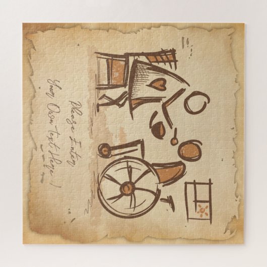 ouderwetse verzorger, verpleegassistent legpuzzel (Horizontaal)