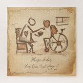 ouderwetse verzorger, verpleegassistent legpuzzel (Verticaal)