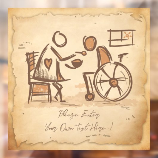 ouderwetse verzorger, verpleegassistent raamsticker (Vel 2)