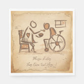  ouderwetse verzorger, verpleegassistent servet (Voorkant)