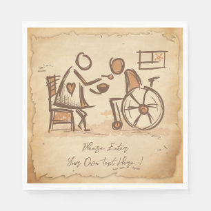 ouderwetse verzorger, verpleegassistent servet