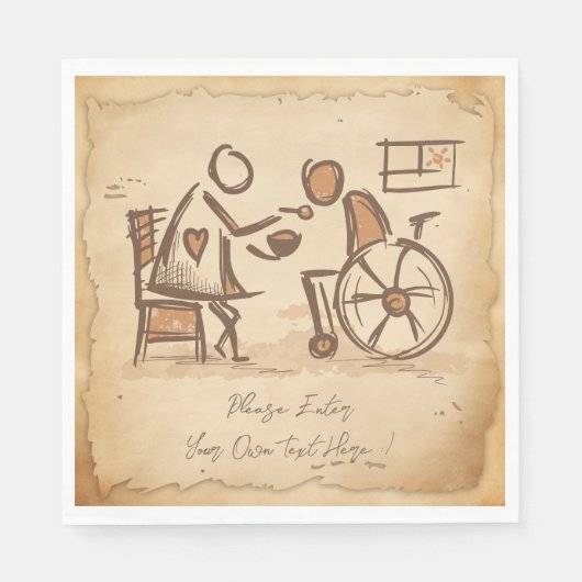  ouderwetse verzorger, verpleegassistent servet (Voorkant)