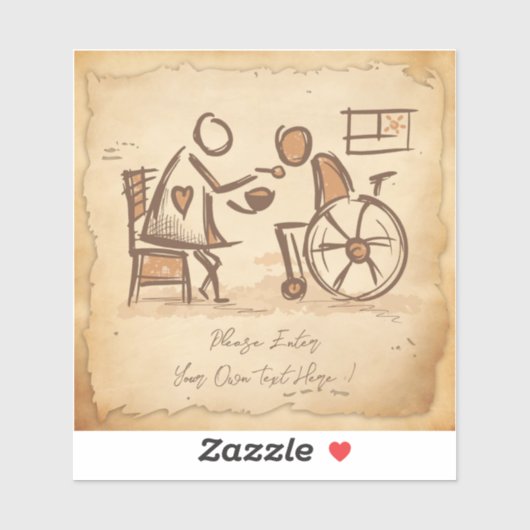  ouderwetse verzorger, verpleegassistent sticker (Vel)