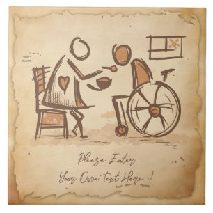  ouderwetse verzorger, verpleegassistent tegeltje