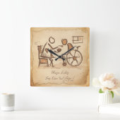 ouderwetse verzorger, verpleegassistent vierkante klok (Huis)