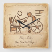 ouderwetse verzorger, verpleegassistent vierkante klok (Voorkant)