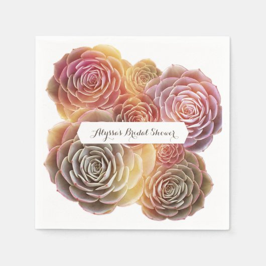 Ouderwetse vetplanten Vrijgezellenfeest Servetten (Voorkant)