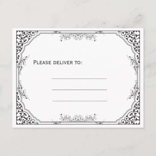 Ouderwetse Victoriaans ceremonie Save the Date Aankondigingskaart (Achterkant)