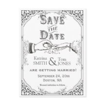 Ouderwetse Victoriaans ceremonie Save the Date