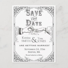 Ouderwetse Victoriaans ceremonie Save the Date Aankondigingskaart