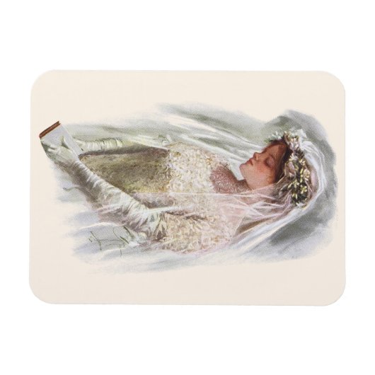 Ouderwetse Victoriaanse bruid met Bijbel Harrison  Magneet (Horizontaal)