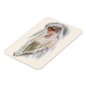 Ouderwetse Victoriaanse bruid met Bijbel Harrison  Magneet (Linkerzijde)