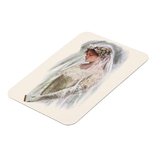 Ouderwetse Victoriaanse bruid met Bijbel Harrison  Magneet (Linkerzijde)