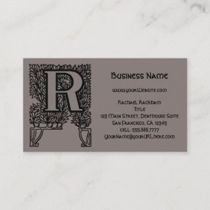 Ouderwetse Victoriaanse Elegante Monogram Letter R Visitekaartje