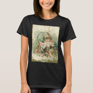 Ouderwetse Victoriaanse kind, meisjes lente fruitm T-shirt