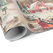 Ouderwetse Victoriaanse landelijke Kerststal met p Cadeaupapier (Rol Hoek)