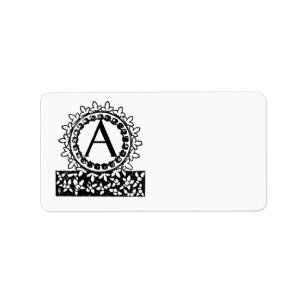 Ouderwetse Victoriaanse monogram letter A Etiket