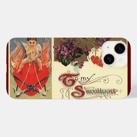 Ouderwetse victoriaanse Valentijnsdag voor mijn ge Case-Mate iPhone Case (Achterkant (horizontaal))