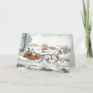 Ouderwetse vintage kerst Kaart leeg binnen