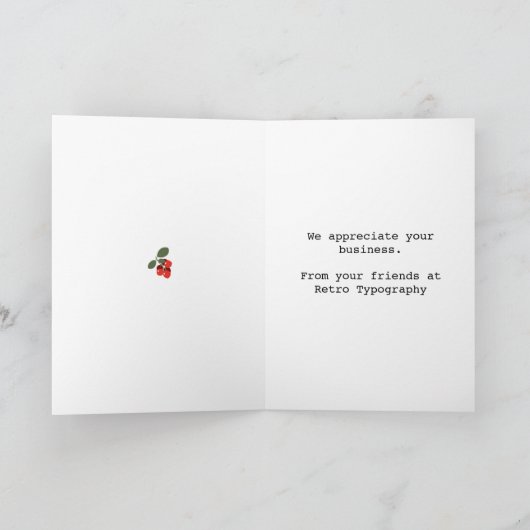 Ouderwetse vintage schrijfmachine zakelijke feestd kaart (Binnen)