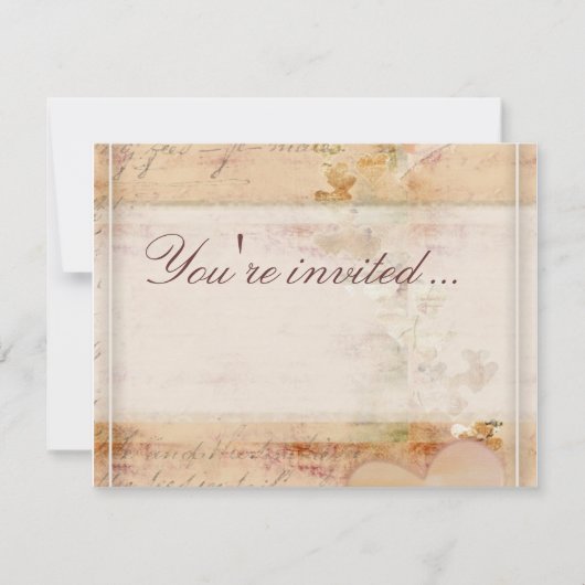 Ouderwetse vintage trouwdesign kaart (Voorkant)