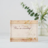 Ouderwetse vintage trouwdesign kaart (Staand voorkant)