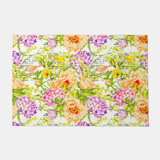 Ouderwetse voorjaarsbloemen deurmat (Voorkant)