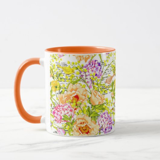 Ouderwetse voorjaarsbloemen mok (Links)