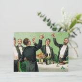 Ouderwetse vrijgezellenfeest kaart (Staand voorkant)