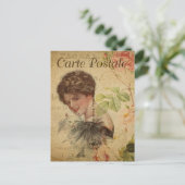 ouderwetse  vrouw briefkaart (Staand voorkant)