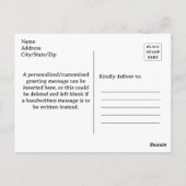 Ouderwetse vrouw uit de jaren 40 bloemige dank je  briefkaart (Achterkant)