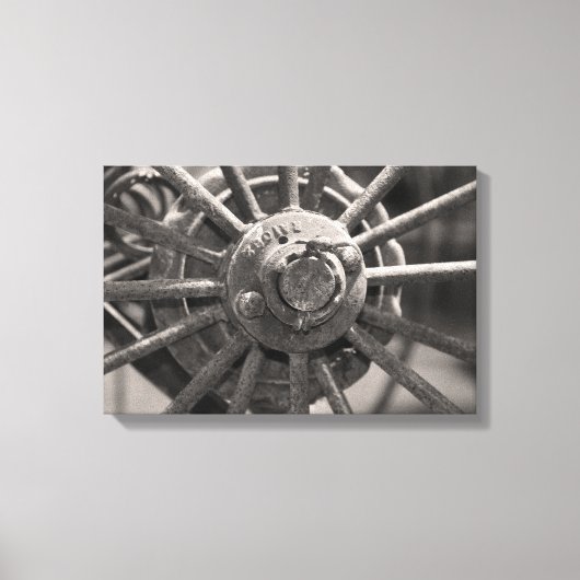 Ouderwetse Wagenwiel Canvas Afdruk (Voorkant)
