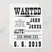 Ouderwetse Wanted Bruidsjonker Kaart Uitnodiging (Voorkant / Achterkant)