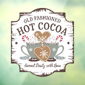 Ouderwetse warme cacao raamsticker (Vel 3)