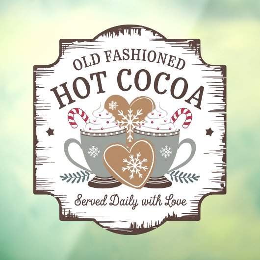 Ouderwetse warme cacao raamsticker (Vel 3)