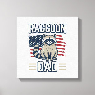 Ouderwetse Wasbeer Vader Patriottisch Shirt Ontwer Canvas Afdruk