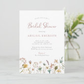 Ouderwetse Waterverf Bloem Bruiloft Brunch Kaart (Staand voorkant)