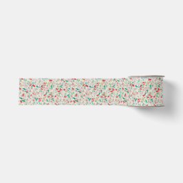 Ouderwetse waterverf bloemen Winterwei (crème) Grosgrain Lint