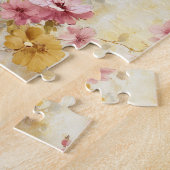 Ouderwetse waterverf bloempatroon legpuzzel (Zijkant)