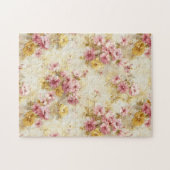 Ouderwetse waterverf bloempatroon legpuzzel (Horizontaal)