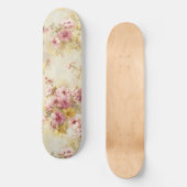 Ouderwetse waterverf bloempatroon persoonlijk skateboard (Voorkant)