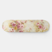 Ouderwetse waterverf bloempatroon persoonlijk skateboard (Horizontaal)