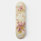 Ouderwetse waterverf bloempatroon persoonlijk skateboard (Voorkant)