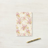 Ouderwetse waterverf bloempatroon post-it® notes (Op bureau)