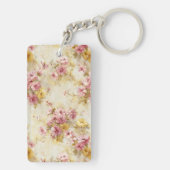 Ouderwetse waterverf bloempatroon sleutelhanger (achterkant)