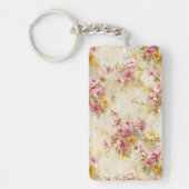 Ouderwetse waterverf bloempatroon sleutelhanger (Voorkant)