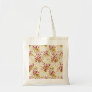 Ouderwetse waterverf bloempatroon tote bag