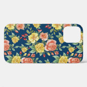Ouderwetse waterverf bloemrozen achtergrond | Case-Mate iPhone case (Achterkant (horizontaal))
